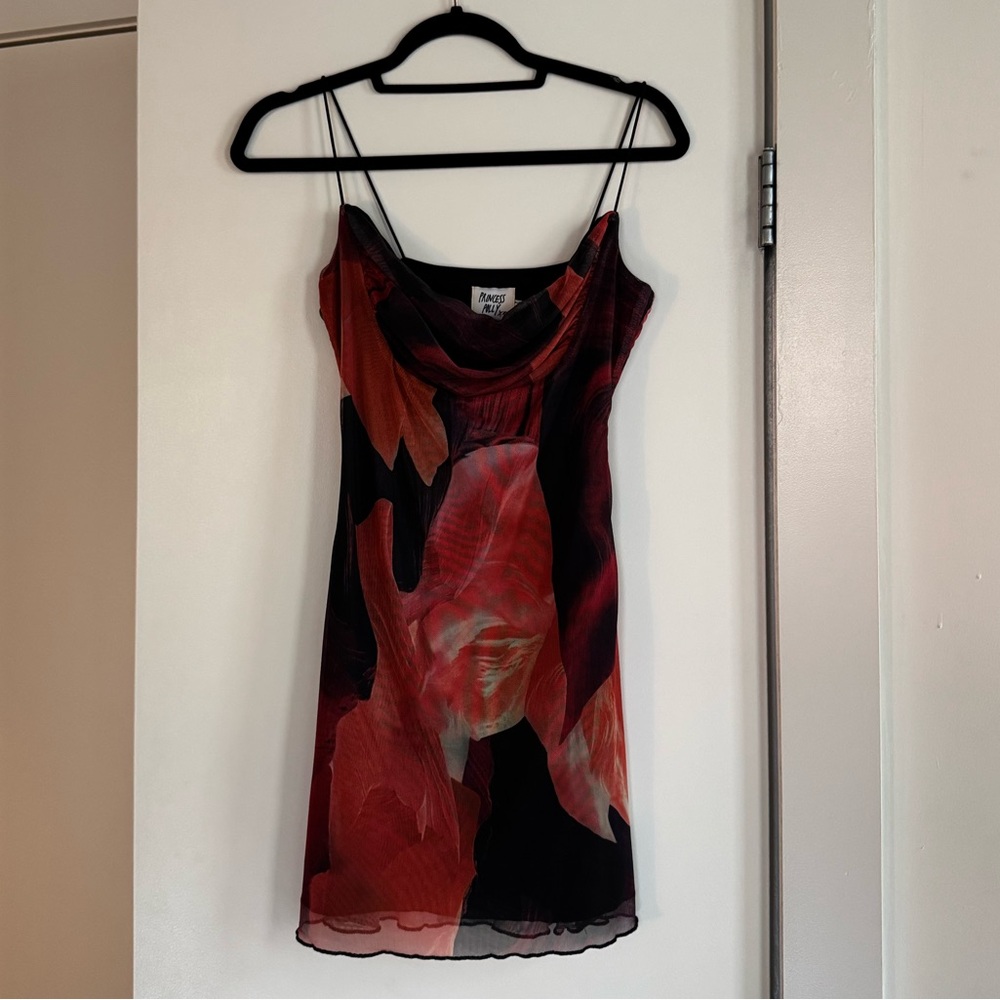Princess Polly Square Neck Sugar Mini Dress Red Multi